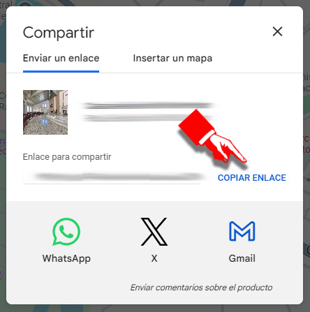 Copiar enlace de Google Maps